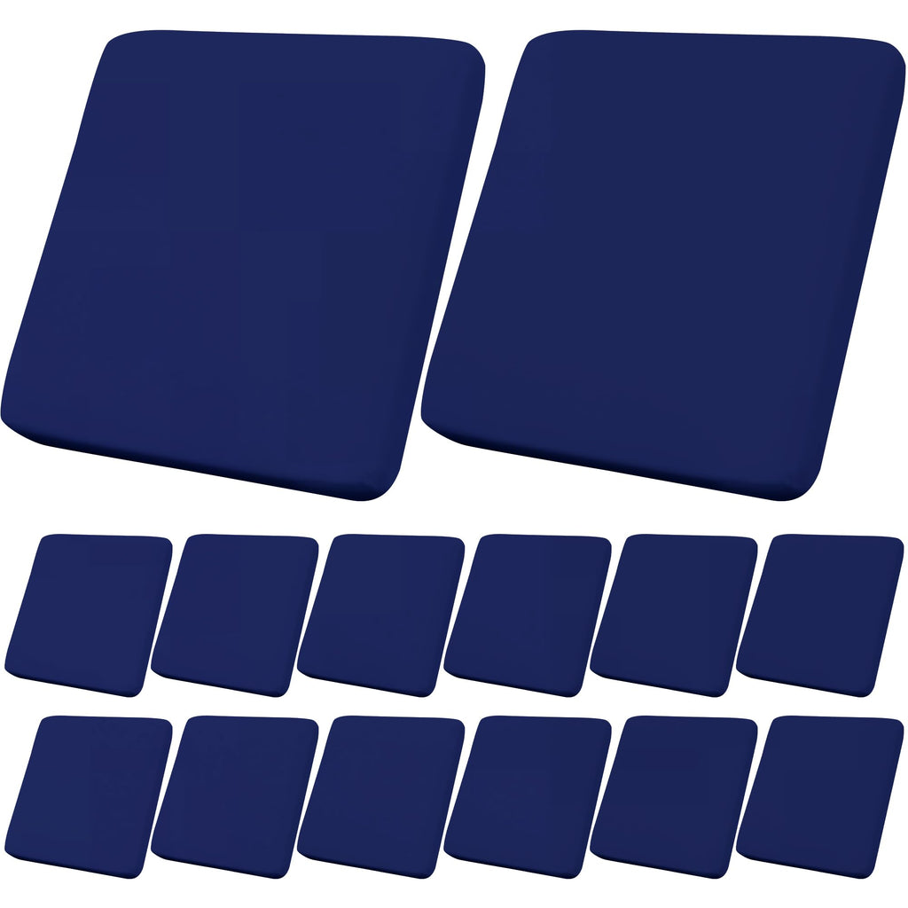 DREAHOTEXTIL 14Pcs Outdoor Cushion Covers, Patio Cushion Covers,Stretch Elastic Slipcovers, Replacement Washable & Reusable Furniture Protector for Patio Couch (Lake Blue,Cover Only)