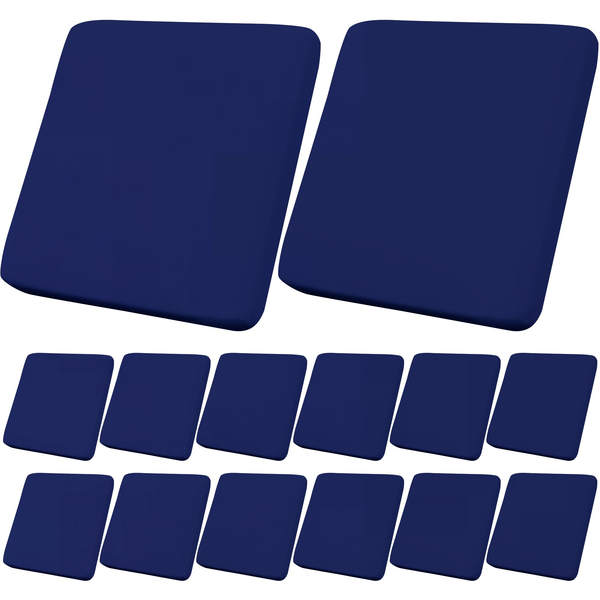 DREAHOTEXTIL 14Pcs Outdoor Cushion Covers, Patio Cushion Covers,Stretch Elastic Slipcovers, Replacement Washable & Reusable Furniture Protector for Patio Couch (Lake Blue,Cover Only)