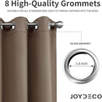 Joydeco Blackout Curtains for Bedroom 72 inch Long 2 Panels, Thermal Insulated Room Darkening Curtains with Grommets, Soft Window Drapes for Living Room (W52 x L72 Inch, Khaki)