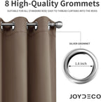 Joydeco Blackout Curtains for Bedroom 90 inch Long 2 Panels, Thermal Insulated Room Darkening Curtains with Grommets, Soft Window Drapes for Living Room (W52 x L90 Inch, Khaki)
