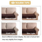 H.VERSAILTEX Velvet Stretch Couch Cushion Cover Plush Cushion Slipcover for Chair Loveseat Sofa Cushion Furniture Protector Seat Cushion Sofa Cover (2 Piece Large Sofa Cushion Covers, Brown)