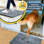 Muddy Mat® | Super Absorbent Door Mat Indoor, Microfiber Quick Dry Chenille Entryway Rug, Non-Slip Front Door Mat, Indoor Mats for Entryway, Machine Washable Pet Rug, Baby Blue 19"X30"