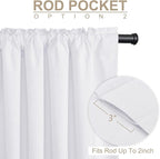 100% Blackout Shield Linen Blackout Curtains for Bedroom 90 Inches Long, Back Tab/Rod Pocket Living Room Drapes, Thermal Insulated Blackout Curtains 2 Panels Set, 50" W x 90" L, Bright White