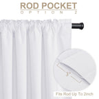 Faux Linen Total Blackout Curtains for Bedroom 84 Inch Long Bright White