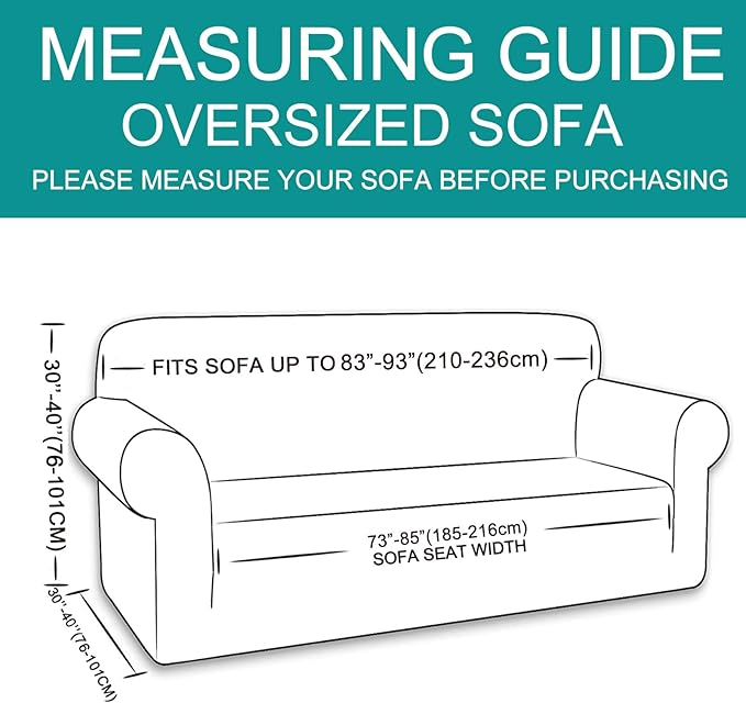 U-NICE HOME Oversized Stretch Couch Cover Slipcover, Chocolate