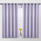 Yakamok Blackout Curtains Room Darkening Thermal Insulated Window Panels,Solid Grommet Top Drapes for Bedroom/Living Room(62Wx63L, Lilac, 2 Panels)