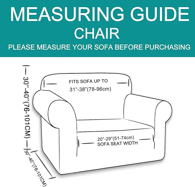 U-NICE HOME Recliner Chair Covers Stretch Couch Cover Sofa Cover Sofa Slipcover Furniture Protector for Chair Cover Pet Friendly(Armchair, Blue)
