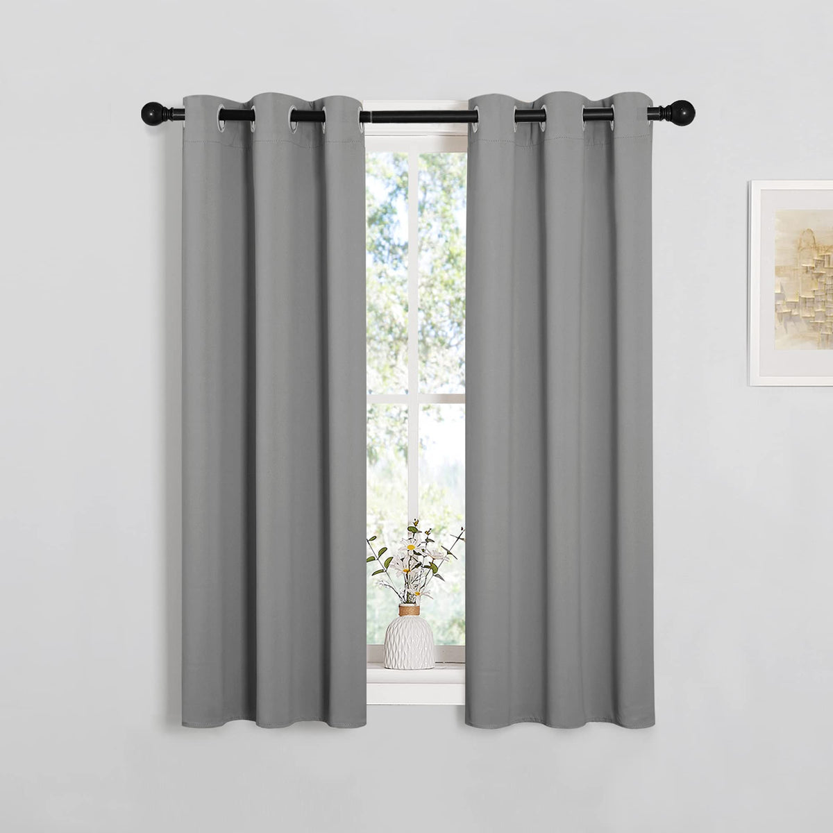 NICETOWN Modern Blackout Curtains, 2 Panels, W55 x L108-inch, Greyish Blue
