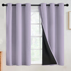 SimpleHome Lilac 100% Blackout Curtains Room Darkening Living Room 54 Inch