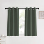 NICETOWN Dark Mallard Blackout Curtain Panels for Bedroom, 2 Panels, W34 x L40-inch, Thermal Insulated Grommet Top Blackout Draperies and Drapes for Basement