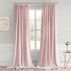 MIULEE Baby Pink Back Tab Blackout Curtains 120 Inch Long 2 Panels Set for Living Room Bedroom Privacy Rod Pocket/Pinch Pleated Extra Long Thermal Insulated Room Darkening Light Blocking 10FT Drapes