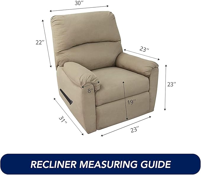 PureFit Stretc Recliner Chair Covers Fleece Soft Couch Covers for Sofa