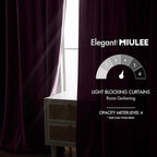MIULEE Dark Purple Velvet Curtains 108 inches - Luxury Blackout Curtains for Bedroom Living Room Thermal Insulated Super Soft Window Drapes Rod Pocket & Back Tab, W52 x L108 inches, 2 Panels