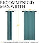 NICETOWN Short Kitchen Blackout Curtains, Thermal Insulated Solid Grommet Blackout Curtains/Drapes/Panels for Dining Room (Sea Teal, 1 Pair, 42 by 50-Inch)