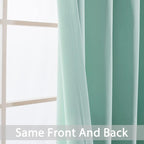 Yakamok Blackout Curtains Room Darkening Thermal Insulated Window Panels,Solid Grommet Top Drapes for Bedroom/Living Room(42Wx72L, Aqua, 2 Panels)