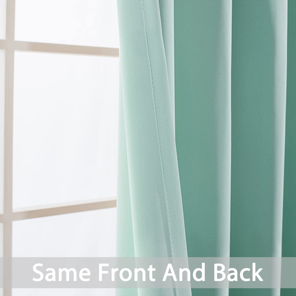 Yakamok Room Darkening Curtains 62x96 inch Length Aqua-Living Room