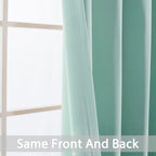 Yakamok Room Darkening Curtains 62x96 inch Length Aqua-Living Room