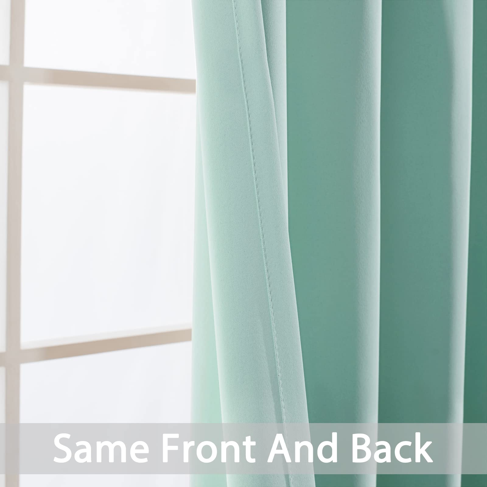 Yakamok Room Darkening Curtains 62x96 inch Length Aqua-Living Room