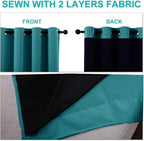 NICETOWN Full Shade Curtain Panels, 37" Wide x 80" Long, Forest Green, Pair of Thermal Insulated & Energy Efficiency Blackout Drapes for Living Room, Lined Silky Performance Window Dressing
