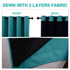 NICETOWN 100% Blackout Curtains 84 inches Long, Pair of Energy Smart & Noise Blocking Out Drapes for Baby Room Window, Thermal Insulated Guest Room Lined Window Dressing(Peacock Teal, 52 inches Wide)