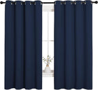 NICETOWN Blackout Draperies Curtains, All Season Thermal Insulated Solid Grommet Top Blackout Curtains/Drapes for Kid's Room (Navy, 1 Pair, 55 x 68 inches)
