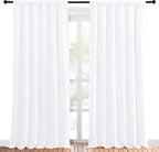 NICETOWN White Bedroom Curtain Panels - Multi-Function Noise Reducing Performance Window Treatment Thermal Insulated Rod Pocket Room Darkening Drapes for Nursery (2 Panels, 70 in x 95 in (W x L))