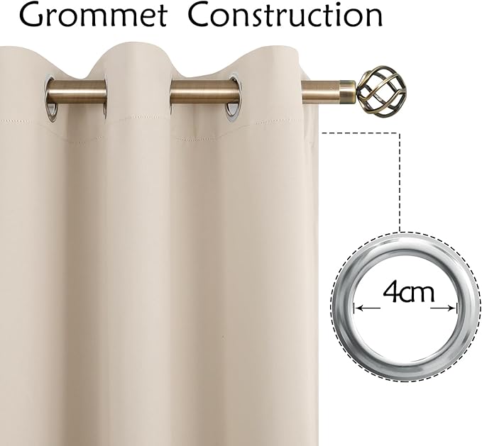 BGment Short Curtains for Small Window 54 Inch Long - Champagne 2 Panels