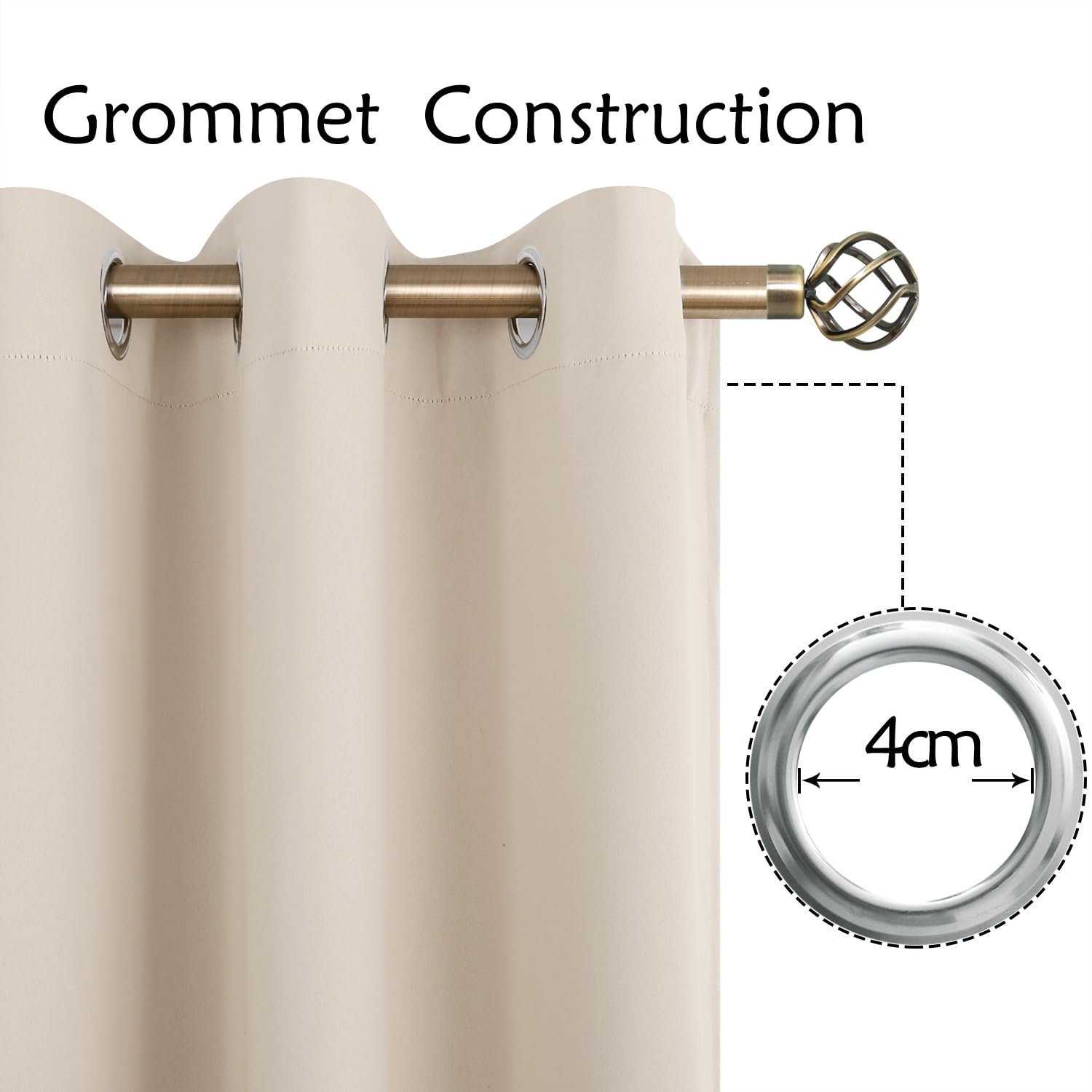 BGment Champagne Room Darkening Curtains 84 Inch for Living Room - 2 Panels
