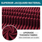 Turquoize 4 Piece Sofa Covers for 3 Cushion Couch Sofa Slipcover Soft Couch Cover for Dogs-Washable Sofa Furniture Covers with 3 Individual Cushion Covers,Jacquard Fabric(3 Cushion Sofa, Burgundy)