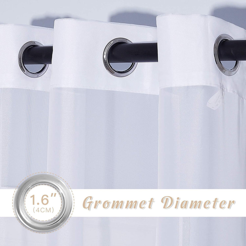 NICETOWN White Sheer 48 inch Curtains, Grommet Short Curtains Airy Voile Textured Soft and Lightweight Half Window Treatments for Bedroom/Cafe, W42 x L48, 2 Panels