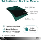 ChrisDowa Small Window Curtains for Kitchen and Bedroom - Grommet Short Thermal Insulated Room Darkening Curtains (2 Panels, Forest Green, 42 x 36 Inch)