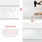 Ciicool Fluffy Area Rug, White Faux Fur Rug for Bedroom Living Room, Thick Fuzzy Shag Rug Furry Nursery Rug Plush Indoor Floor Carpets for Kids Girls Boys Teen Dorm, 4x6 ft