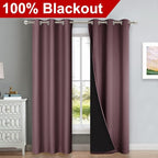 NICETOWN Dry Rose Blackout Curtains 84 inches Long, Full Light Blocking Drapes with Black Liner for Nursery, Thermal Insulated Draperies for Hall, Villa (2 Pieces, 42" Wide Each Panel, Dry Rose)