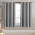 H.VERSAILTEX Blackout Grey Curtains 63 Inch Length Curtains for Bedroom, Grommet Top Thermal Insulated Short Curtains Drapes for Winter (1 Panel, Dove Gray), 52" W x 63" L