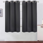 LEMOMO Blackout Curtains 42 x 63 inch/Dark Grey Curtains Set of 2 Panels/Thermal Insulated Room Darkening Bedroom Curtains