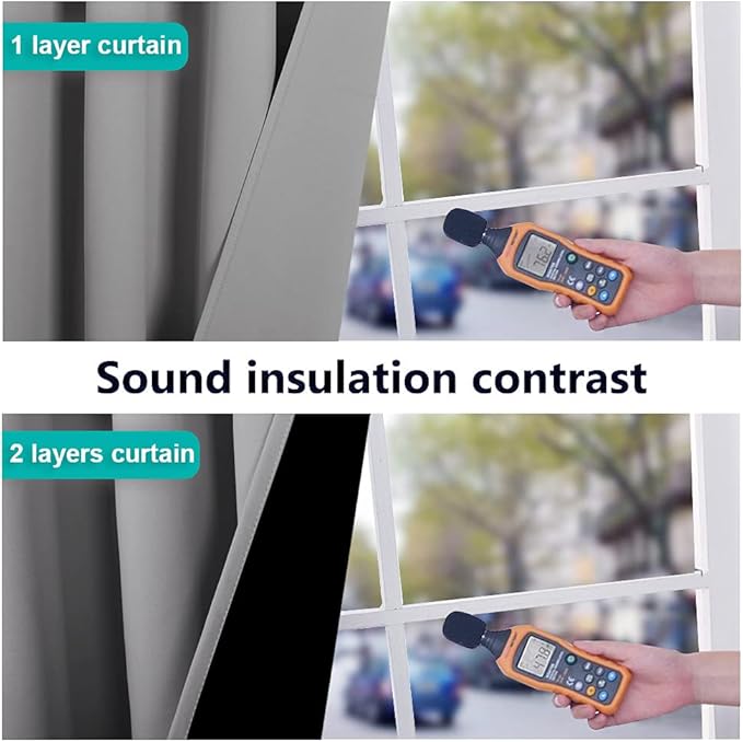 NICETOWN 100% Blackout Curtains with Black Liners, Solid Thermal Insulated Full Blackout 2-Layer Lined Drapes, Energy Efficiency Window Draperies for Bedroom (2 Panels, 42" W by 63" L, Silver Grey)