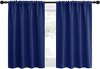 NICETOWN RV Blackout Curtains for Camper Windows, Navy Blue, 34" x 36", Set of 2, Kitchen Curtains, Short Blackout Drapes, Thermal Insulated Rod Pocket Window Treatment Draperies for Nursery