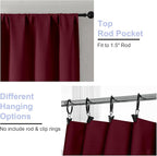 Simplebrand Ava Burgundy Blackout Curtains for Bedroom 63 Inch Length 2 Panels Set, Nursery Thermal Insulated Energy Saving Rod Pocket Window Treatment Curtains Blackout Drapes, W40 x L63 Inch
