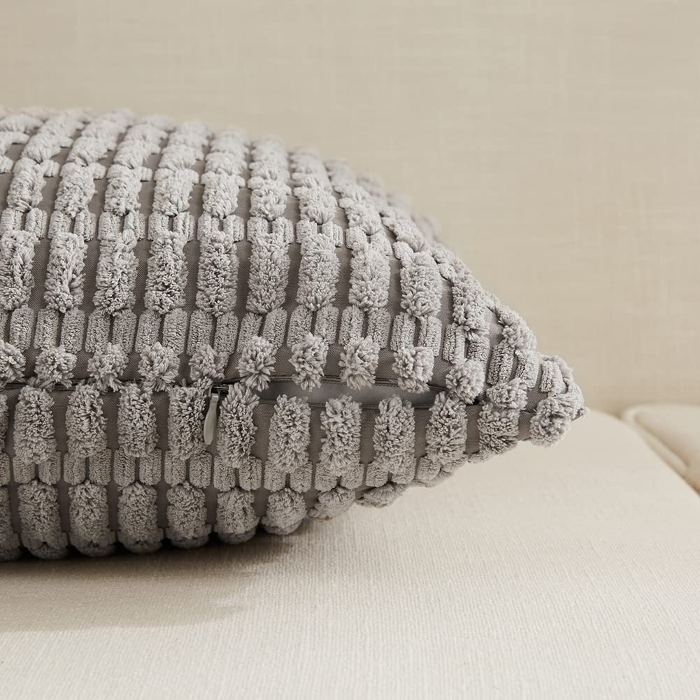 Fancy Homi 4 Packs Decorative Throw Pillow Covers for Living Room Couch Bed, Modern Farmhouse Boho Home Décor Accent Cushion Case, 28" x 20", Neutral
