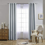 NICETOWN Room Darkening Curtain Panels - Home Fashion Ring Top Thermal Insulated Room Darkening Curtains for Bedroom/Nursery (Greyish White=Light Grey, 2 Panels, 52 inches W x 95 inches)