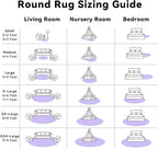 OLANLY Light Purple Round Rugs for Bedroom - Machine Washable, 3 ft Circle Area Rugs for Living Room, Soft and Fluffy Shaggy Carpet for Teen Girls and Boys, Nursery Rooms, Dorms, Home Decor Aesthetic