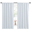 NICETOWN Greyish White Bedroom Curtain Panels - Multi-Function Noise Reducing Performance Window Treatment Thermal Insulated Room Darkening Drapes for Nursery (2 Panels, 52 by 63)