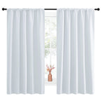 NICETOWN Greyish White Bedroom Curtain Panels - Multi-Function Noise Reducing Performance Window Treatment Thermal Insulated Room Darkening Drapes for Nursery (2 Panels, 52 by 63)