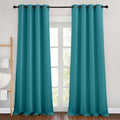 NICETOWN Peacock Teal Blackout Curtains for Living Room, Grommet Thermal Insulated Window Drapes Room Divider Blinds Sound Reducing for Living Room, W46 x L102, 2 Pieces