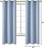 BGment Blackout Curtains for Living Room - Grommet Thermal Insulated Room Darkening Curtains for Bedroom, 2 Panels of 42 x 63 Inch, Spa Blue