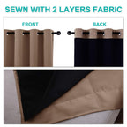 NICETOWN Bedroom Full Blackout Curtain Panels, Super Thick Insulated Window Covers, Keeping Out Cold Air and Heat 100% Blackout Blinds with Black Liner (Cappuccino, Set of 2, 46 by 54-inch)