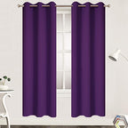 Yakamok Blackout Curtains Room Darkening Thermal Insulated Grommet top Window Curtains for Living Room, 38 x 72 Inch, Purple, Set of 2