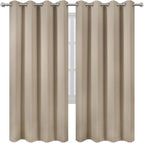 LEMOMO Blackout Curtains 66 x 72 Inch Long Khaki Curtains Set of 2 Panels Room Darkening Curtains for Bedroom and Living Room