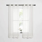 NICETOWN Sheer Curtains for Bedroom Windows, Grommet Casual Soft Voile Sheer Panels with Light Filter Window Treatments for Nursery/Bedroom, Beige, Set of 2, W37 x L63