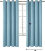 BGment Room Darkening Curtains 72 Inches Long - Grommet Thermal Insulated Drapes Window Treatment Curtains for Bedroom, 2 Panels, 52 x 72 Inch, Greyish Blue